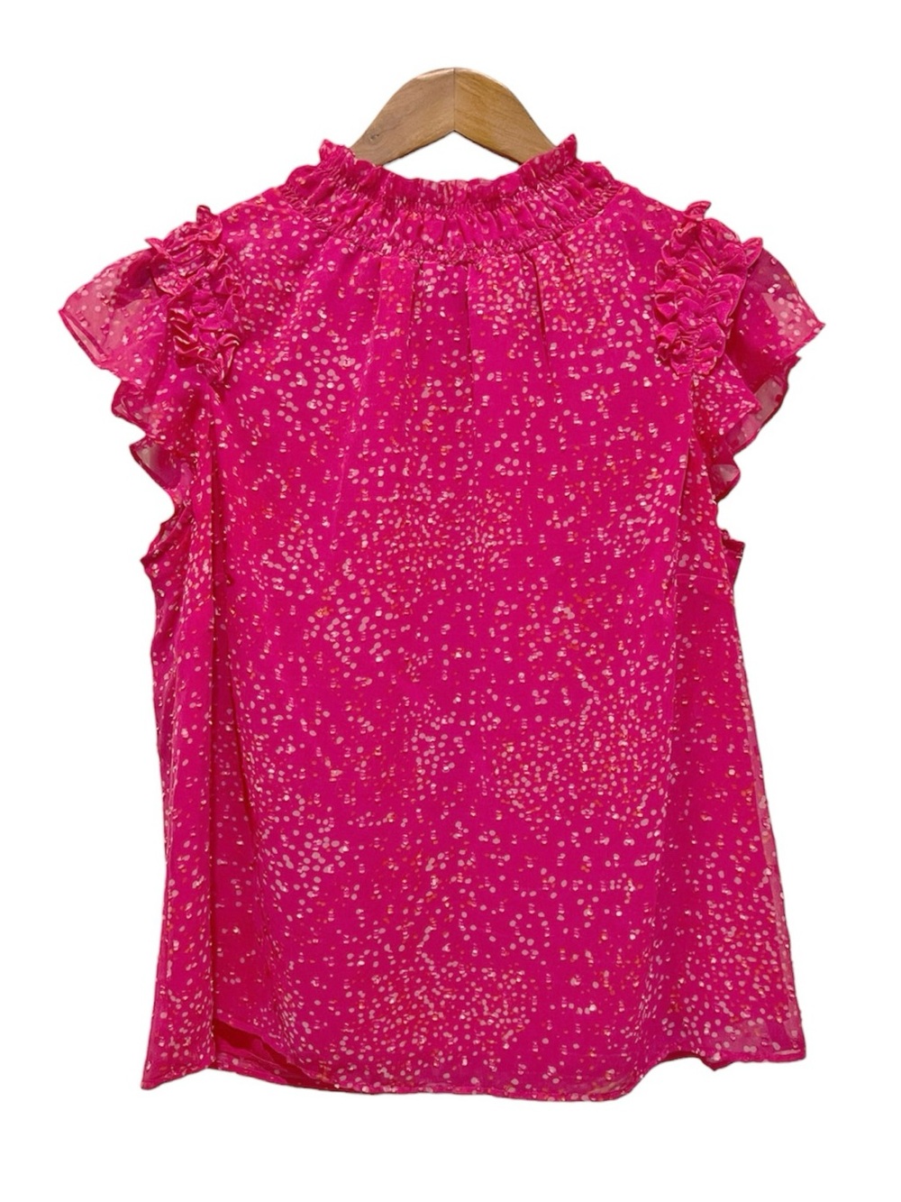 CeCe Flutter Sleeve Blouse Top Bright Pink Size Medium